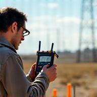 Technician conducting RF site survey