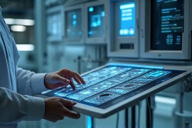 Technologist configuring IoT devices